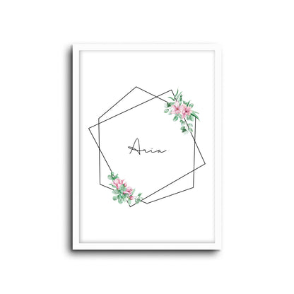 Wall Print |  Floral - Custom Name