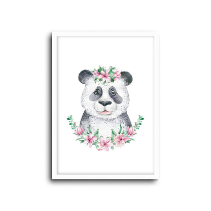 Wall Print |  Panda - Floral