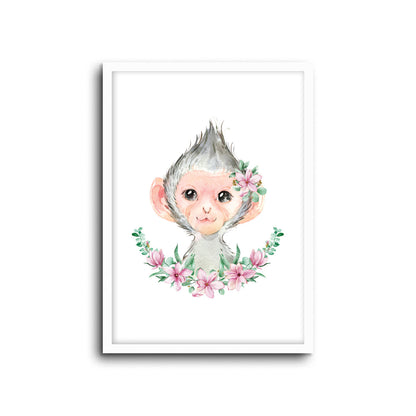Wall Print |  Monkey - Floral