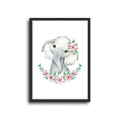 Wall Print |  Elephant - Floral