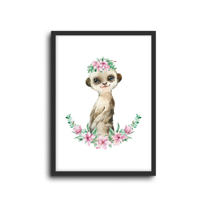 Wall Print |  Meerkat - Floral