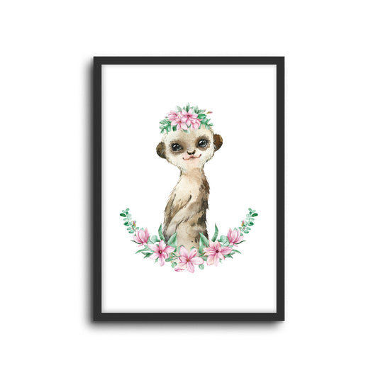 Wall Print |  Meerkat - Floral
