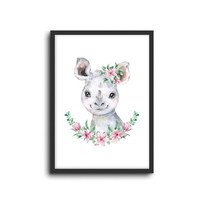 Wall Print |  Rhino - Floral