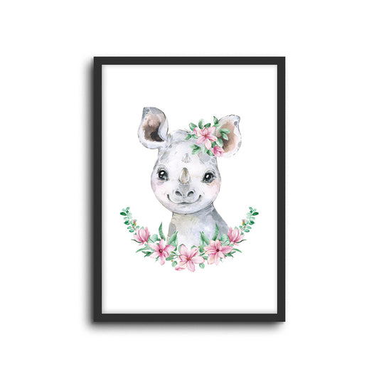 Wall Print |  Rhino - Floral