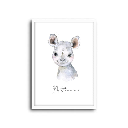 Wall Print |  Rhino (Custom Name)