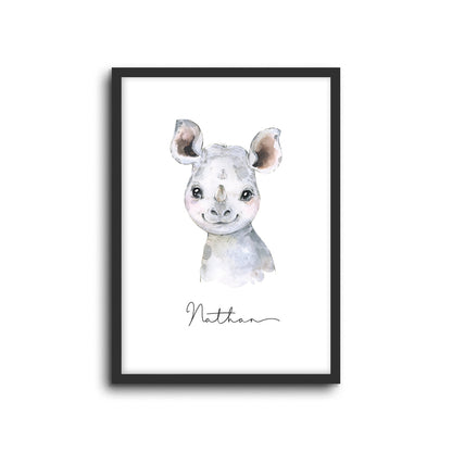 Wall Print |  Rhino (Custom Name)