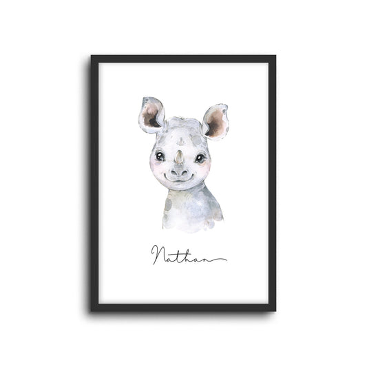 Wall Print |  Rhino (Custom Name)