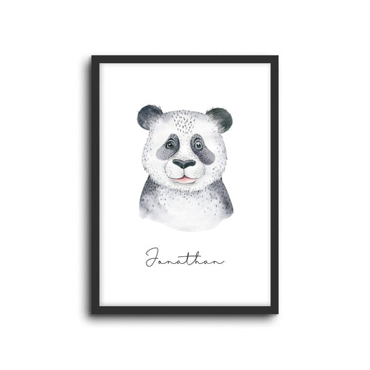 Wall Print |  Panda (Custom Name)