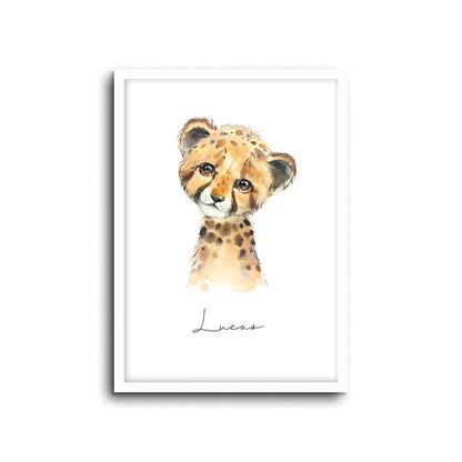 Wall Print |  Cheetah (Custom Name)