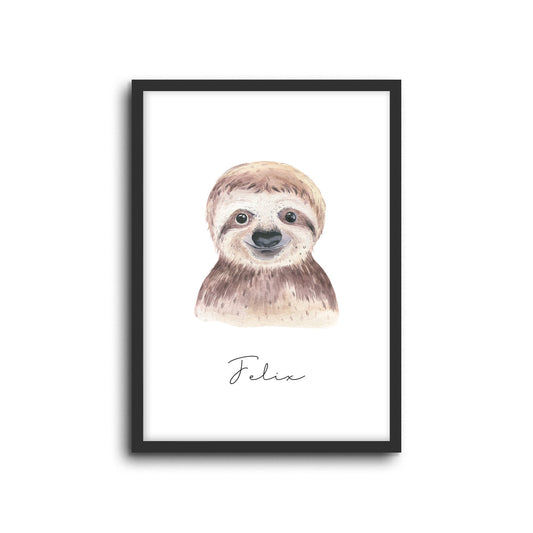 Wall Print |  Sloth (Custom Name)