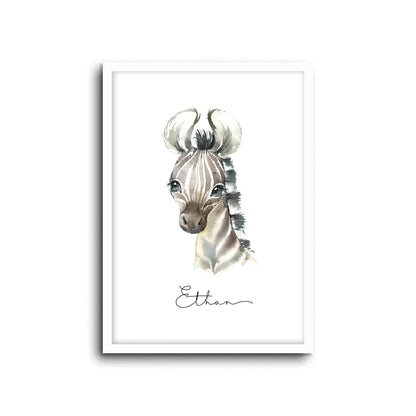 Wall Print |  Zebra (Custom Name)