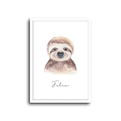Wall Print |  Sloth (Custom Name)