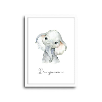 Wall Print |  Elephant (Custom Name)