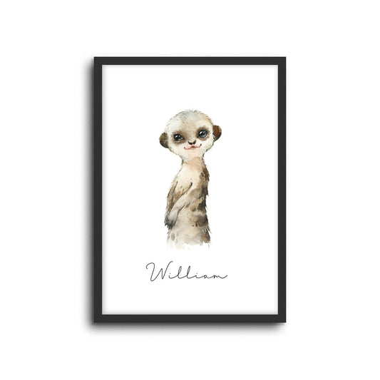 Wall Print |  Meerkat (Custom Name)