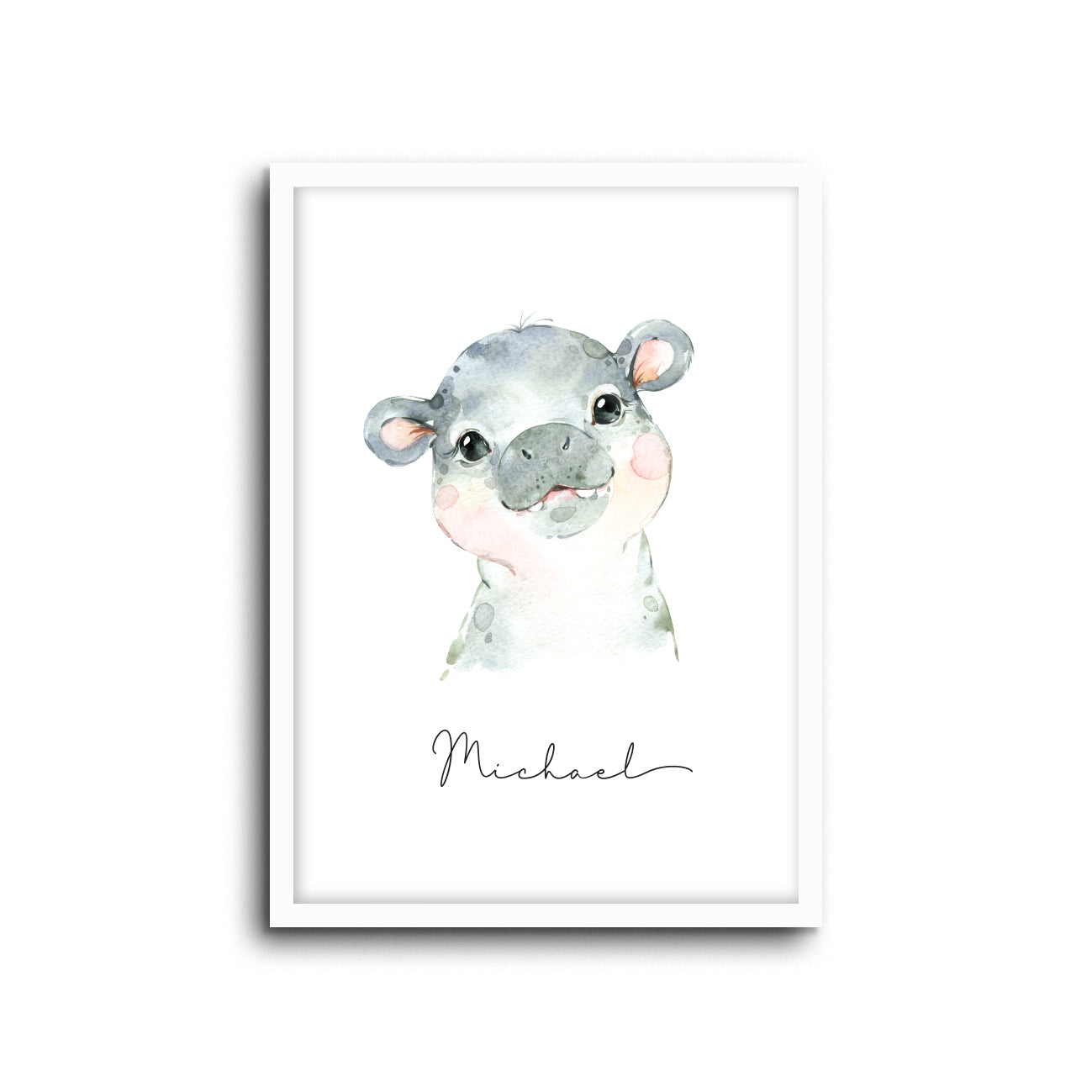 Wall Print |  Hippo (Custom Name)