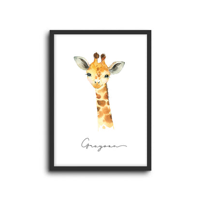 Wall Print |  Giraffe (Custom Name)