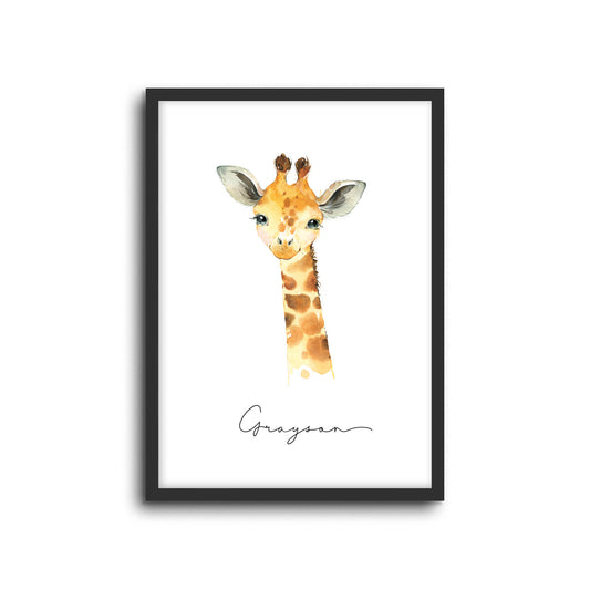 Wall Print |  Giraffe (Custom Name)