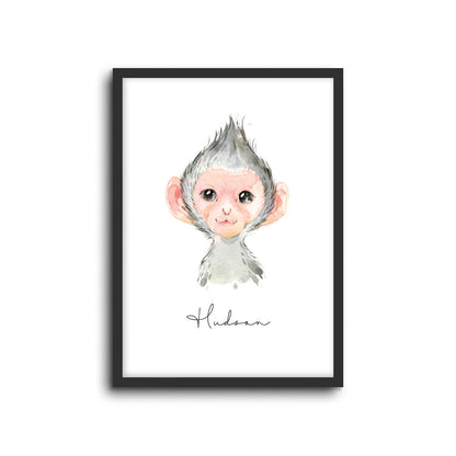 Wall Print |  Monkey (Custom Name)