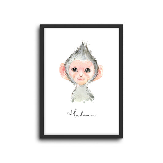 Wall Print |  Monkey (Custom Name)
