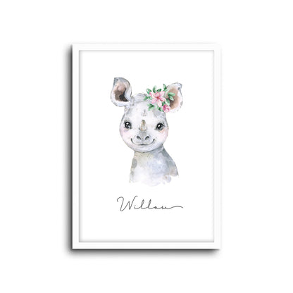Wall Print |  Rhino (Custom Name)
