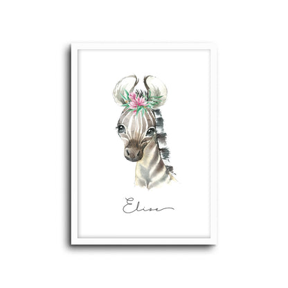 Wall Print |  Zebra (Custom Name)