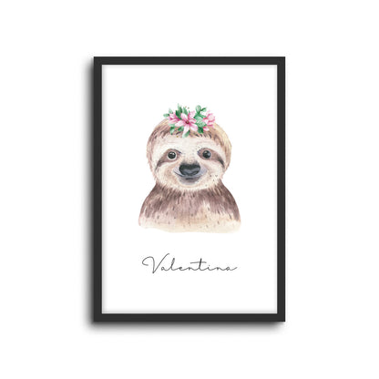Wall Print |  Sloth (Custom Name)