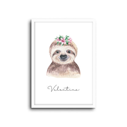 Wall Print |  Sloth (Custom Name)