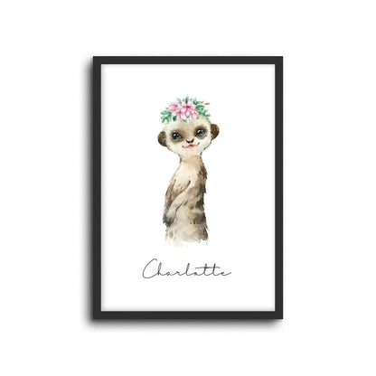 Wall Print |  Meerkat (Custom Name)