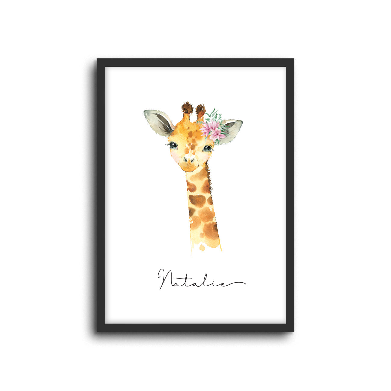 Wall Print |  Giraffe (Custom Name)