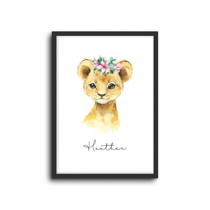 Wall Print |  Lion (Custom Name)