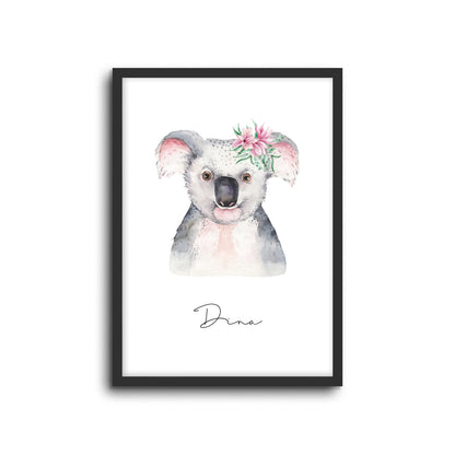 Wall Print |  Koala (Custom Name)