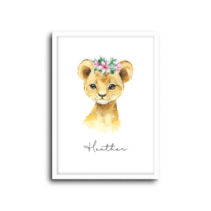 Wall Print |  Lion (Custom Name)
