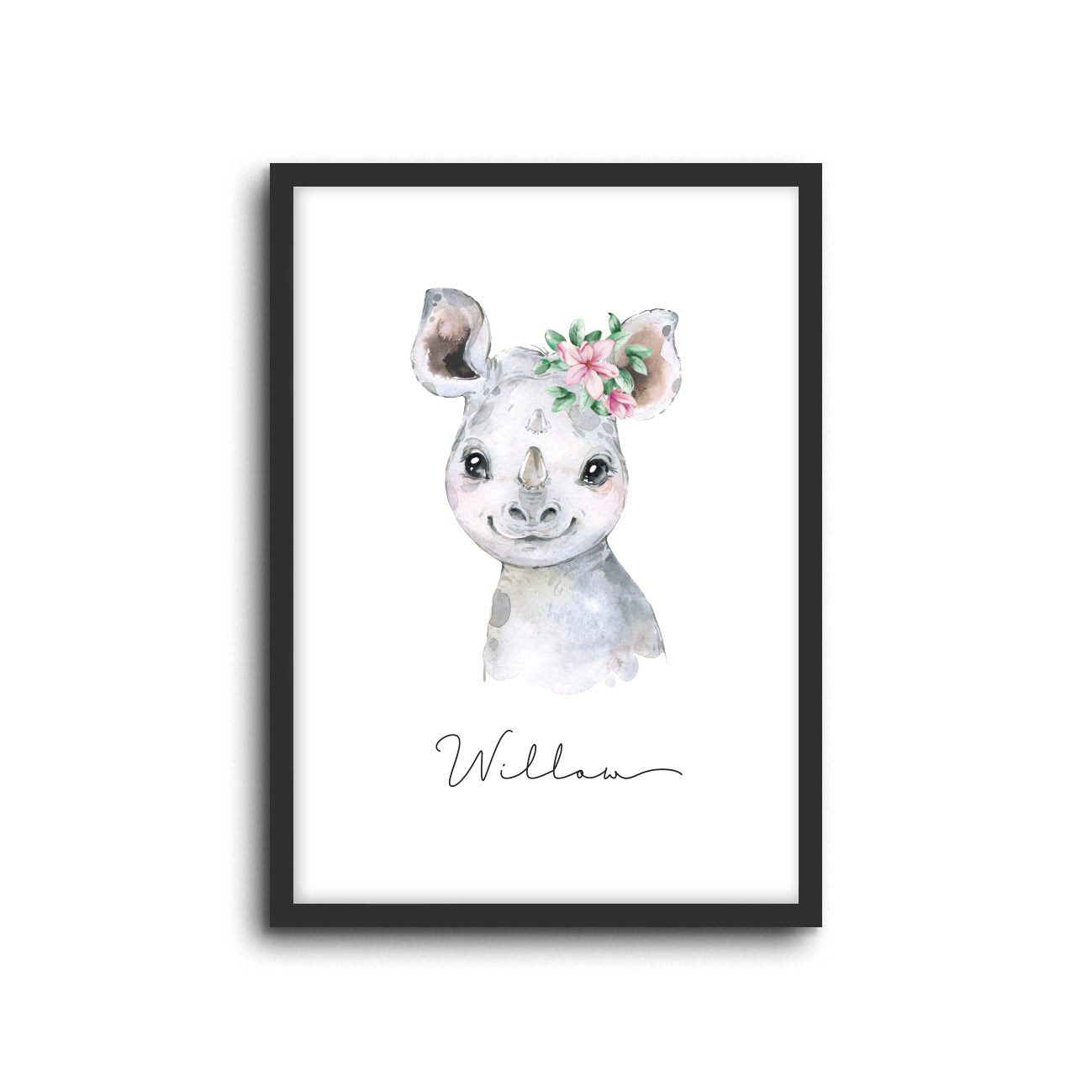 Wall Print |  Rhino (Custom Name)