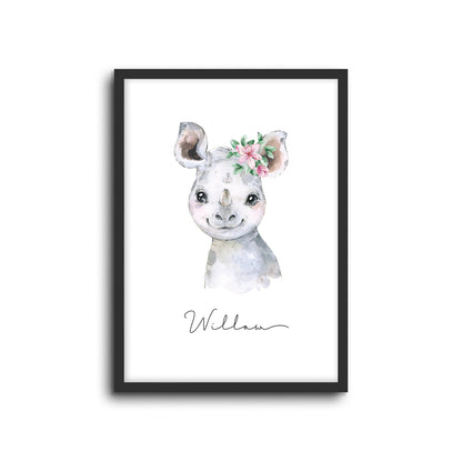 Wall Print |  Rhino (Custom Name)