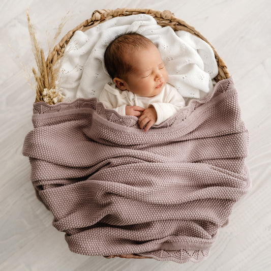 Heirloom Blanket | Scalloped Edge - Rosewood