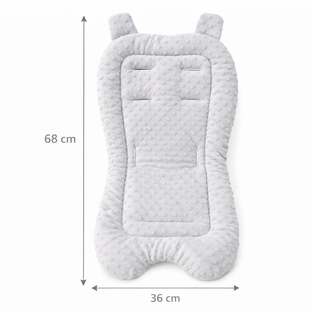 Universal Plush Baby Stroller Liner with Anti-Slip Back - GREY