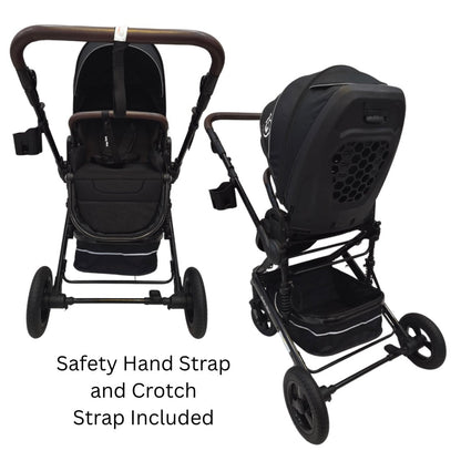 Versa 3-in-1 Travel System – Open Bassinet Stroller + Capsule Car Seat with Sunshade Sets