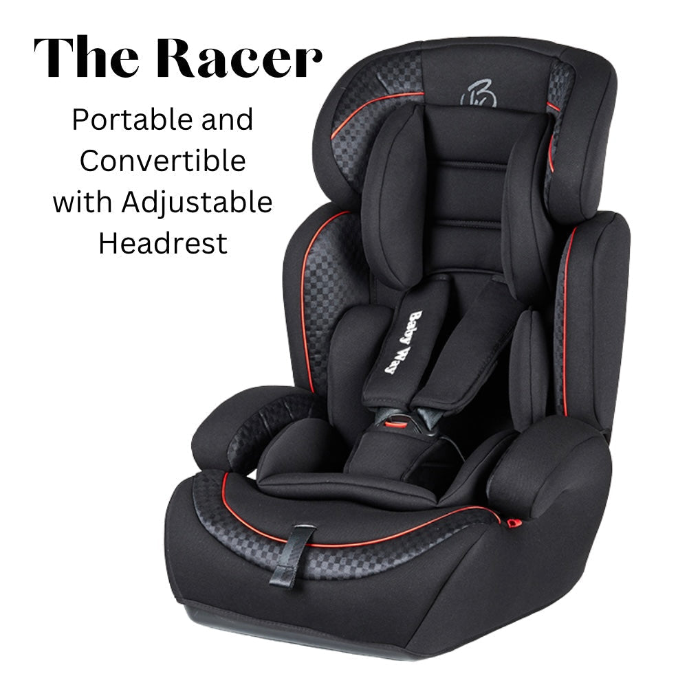 NextSteps Compact Travel-Friendly Switch Stroller + Racer Black Booster Car Seat