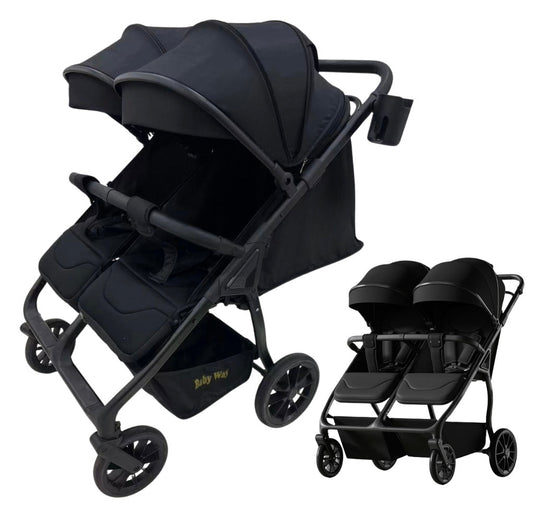 TrekTwo – Ultimate Side-by-Side Double Stroller with Cup Holder