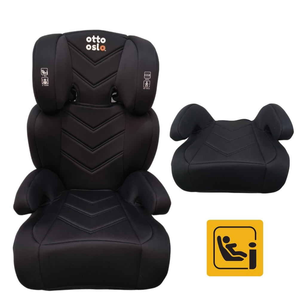 Zen i-Size Booster Car Seat with ISOFIX and Adjustable Headrest - BLACK