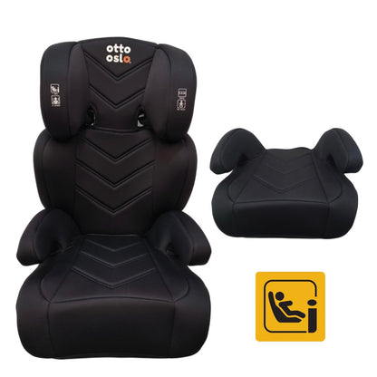 Zen i-Size Booster Car Seat with ISOFIX and Adjustable Headrest - BLACK