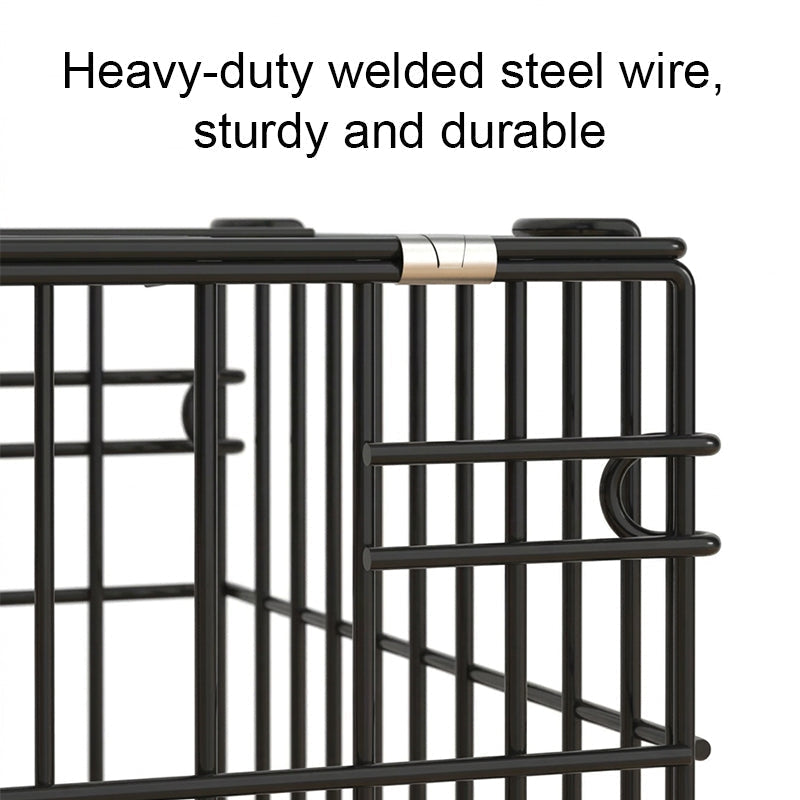 Foldable Pet Cage with Tray - Easy Clean & Portable Design