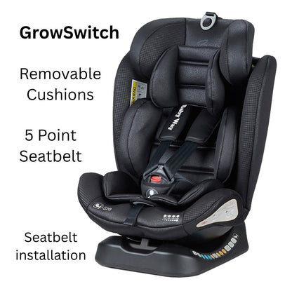 Preorder - GrowSwitch iSize Convertible Car Seat for 0-12 years - BLACK