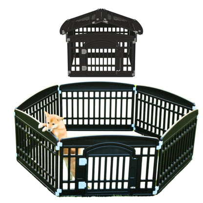 Preorder - Adjustable Pet Play Pen – 6 Panels with Lockable Door & Roof