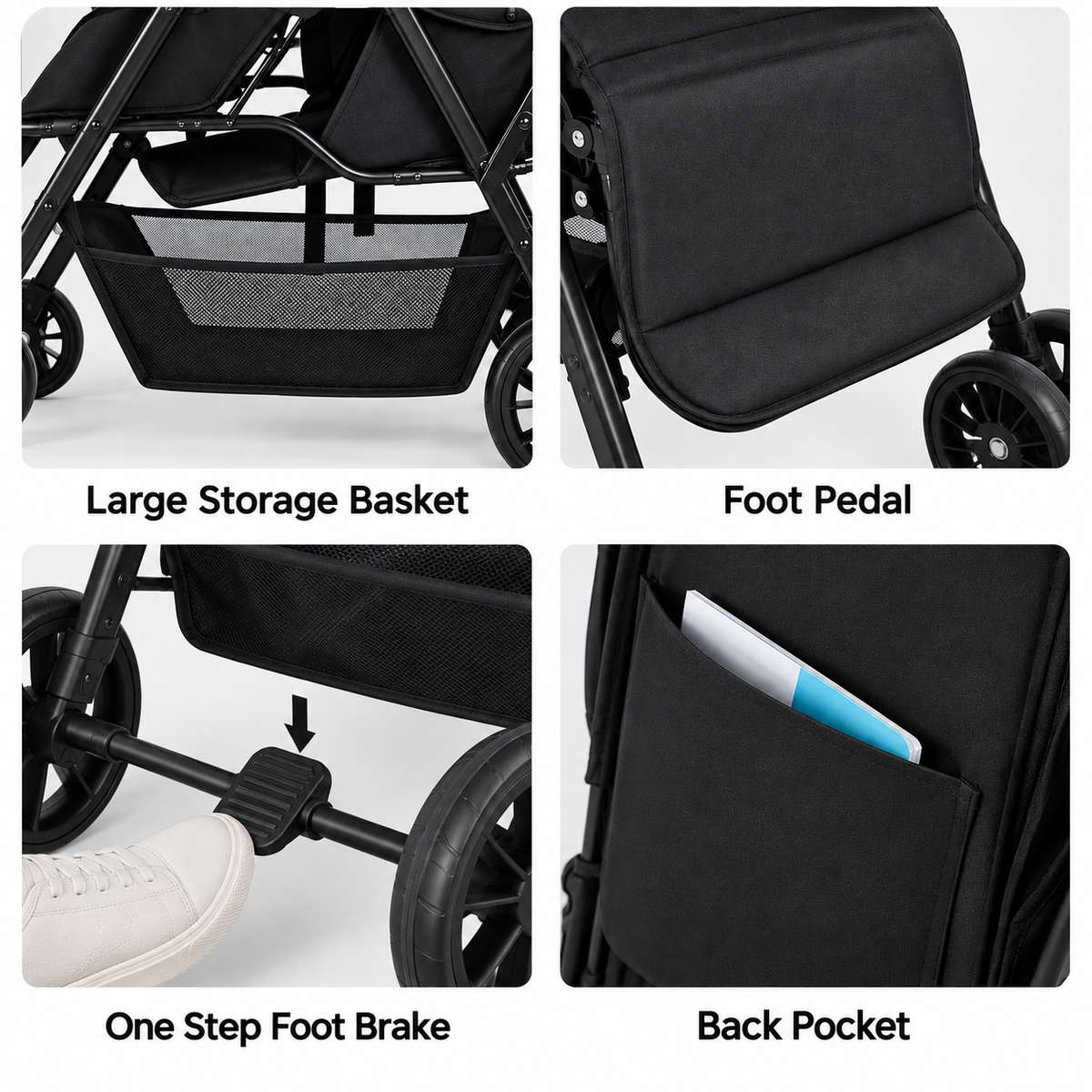 Preorder - Duo Lite - Tandem Twin Compact Double Stroller with Rain Cover