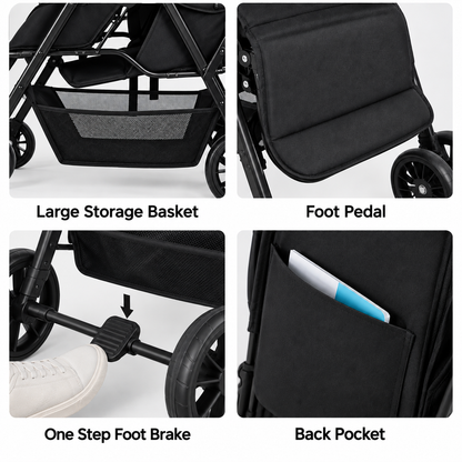 Preorder - Duo Lite - Tandem Twin Compact Double Stroller with Rain Cover