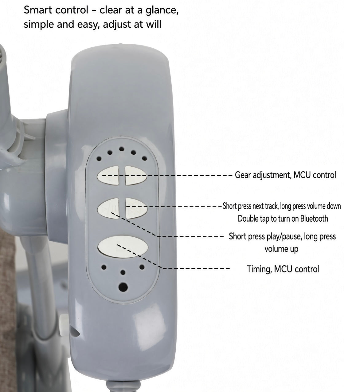 Preorder - Serena Electric Baby Swing Rocker Grey with Toys, Cup Holder, Canopy and Music