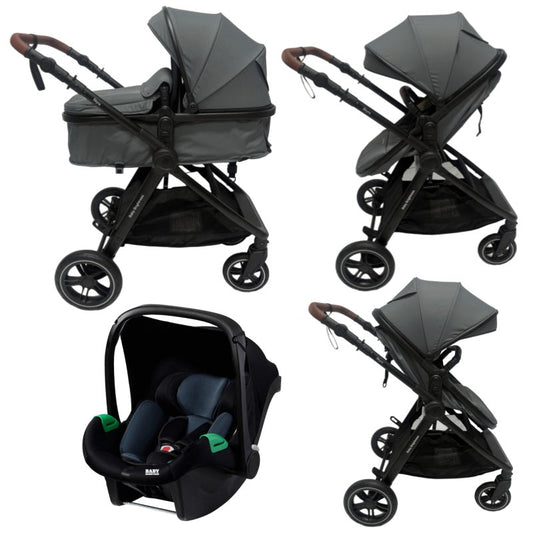 Pre-order Skyra 2-in-1 Newborn Pram & Bassinet Stroller and Car Seat (Grey)