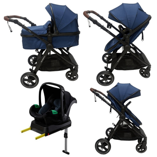 Pre-order Skyra 2-in-1 Newborn Pram & Bassinet Stroller with Car Seat and ISOFIX Base (Blue)