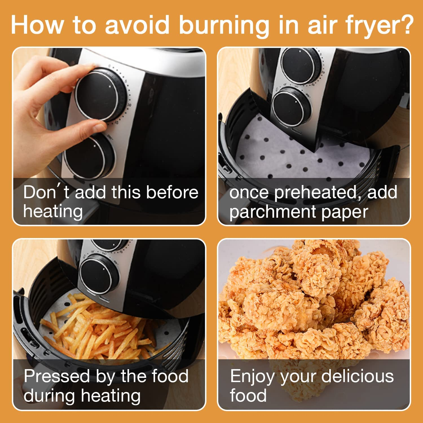 200pcs Air Fryer Liners Perforated Parchment Paper